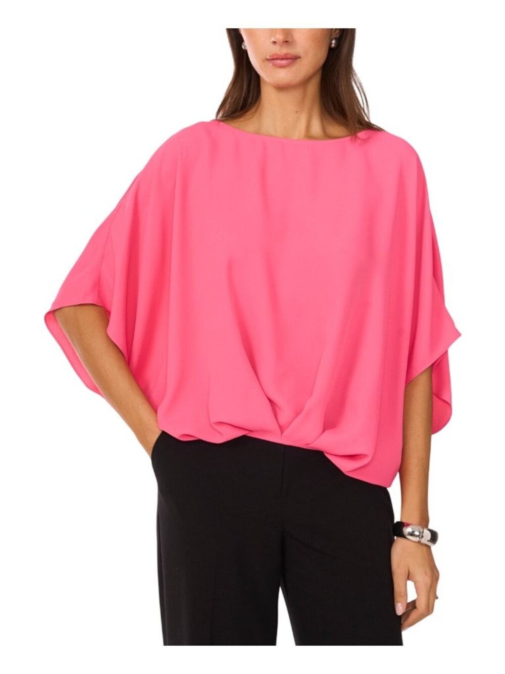 NWT Vince Camuto Batwing Sleeve Top Pink Bliss Medium MSRP $89